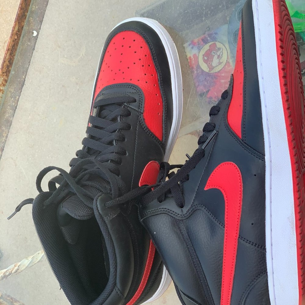 Nike Court Vision Black and Red High Tops 11.5